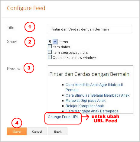 cara Menampilkan Feed Blog