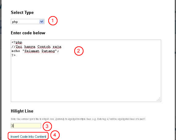 cara menampilkan kode script joomla