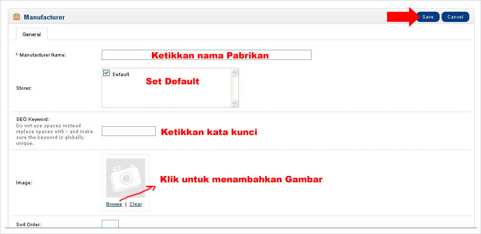 Cara Menambahkan Pabrikan opencart