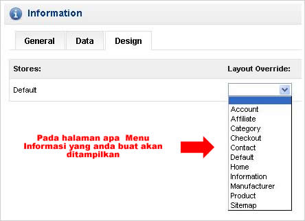 cara menambahkan menu Informasi Opencart