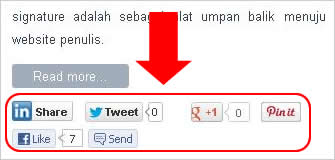 Cara Share Artikel ke Social Media Facebook Twitter Googleplus Linkedin Pinterest