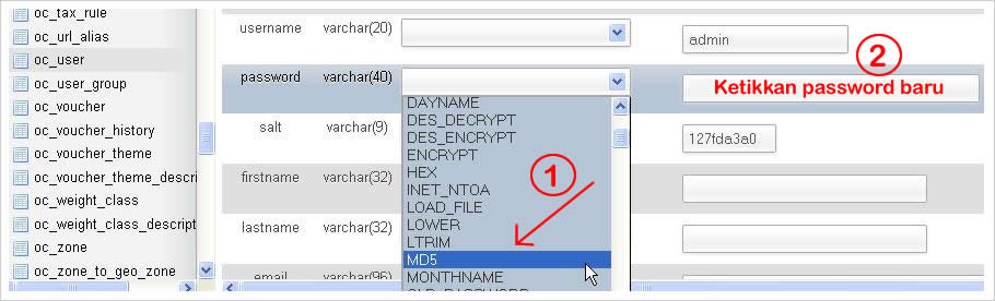 Cara Reset Password Administrator Opencart