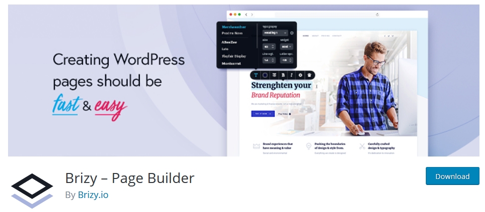 page builder wordpress brizy kursuswebpro